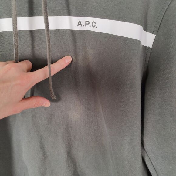 A.P.C Rue Madam Paris Hoodie Green Mens Size XL Designer (See Desc) - Picture 5 of 8